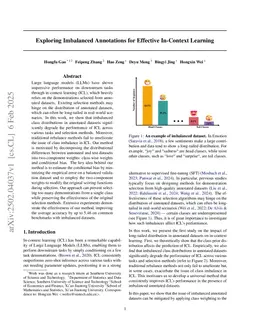 Exploring Imbalanced Annotations for Effective In-Context Learning