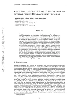 Behavioral Entropy-Guided Dataset Generation for Offline Reinforcement Learning