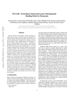 \Éclair -- Extracting Content and Layout with Integrated Reading Order for Documents