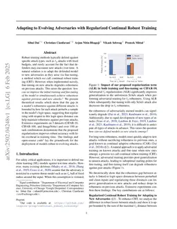 Adapting to Evolving Adversaries with Regularized Continual Robust Training