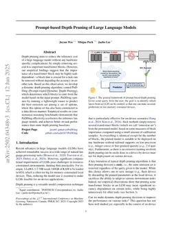 Prompt-based Depth Pruning of Large Language Models
