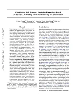 Confident or Seek Stronger: Exploring Uncertainty-Based On-device LLM Routing From Benchmarking to Generalization