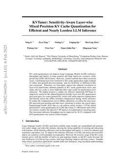 KVTuner: Sensitivity-Aware Layer-Wise Mixed-Precision KV Cache Quantization for Efficient and Nearly Lossless LLM Inference