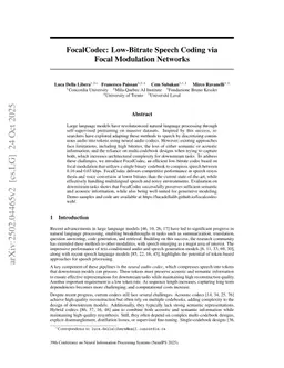 FocalCodec: Low-Bitrate Speech Coding via Focal Modulation Networks