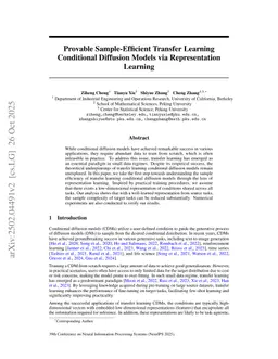Provable Sample-Efficient Transfer Learning Conditional Diffusion Models via Representation Learning