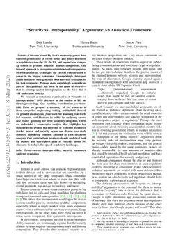 SoK: "Interoperability vs Security" Arguments: A Technical Framework