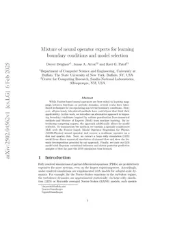 Mixture of neural operator experts for learning boundary conditions and model selection