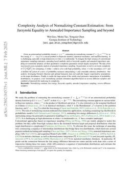 Complexity Analysis of Normalizing Constant Estimation: from Jarzynski Equality to Annealed Importance Sampling and beyond