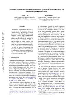 Phonetic Reconstruction of the Consonant System of Middle Chinese via Mixed Integer Optimization