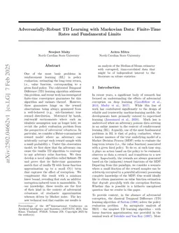Adversarially-Robust TD Learning with Markovian Data: Finite-Time Rates and Fundamental Limits