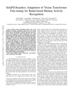 SelaFD:Seamless Adaptation of Vision Transformer Fine-tuning for Radar-based Human Activity Recognition