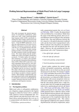 Probing Internal Representations of Multi-Word Verbs in Large Language Models