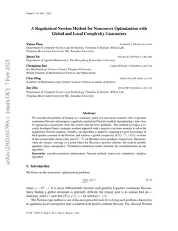 A Regularized Newton Method for Nonconvex Optimization with Global and Local Complexity Guarantees