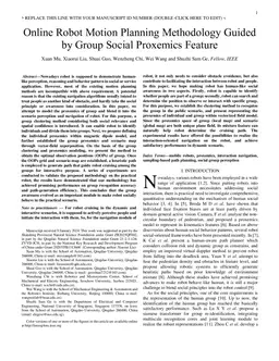 Online Robot Motion Planning Methodology Guided by Group Social Proxemics Feature