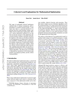 Coherent Local Explanations for Mathematical Optimization