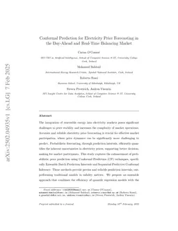 Conformal Prediction for Electricity Price Forecasting in the Day-Ahead and Real-Time Balancing Market