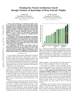 Training-free Neural Architecture Search through Variance of Knowledge of Deep Network Weights