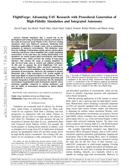 FlightForge: Advancing UAV Research with Procedural Generation of High-Fidelity Simulation and Integrated Autonomy