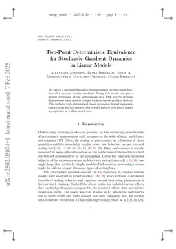 Two-Point Deterministic Equivalence for Stochastic Gradient Dynamics in Linear Models