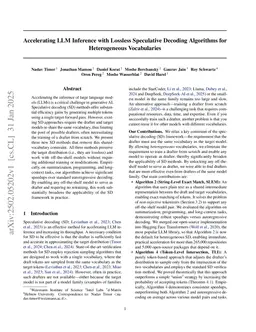 Accelerating LLM Inference with Lossless Speculative Decoding Algorithms for Heterogeneous Vocabularies