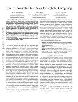 Towards Wearable Interfaces for Robotic Caregiving