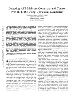 Detecting APT Malware Command and Control over HTTP(S) Using Contextual Summaries
