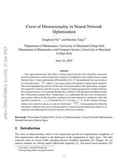 Curse of Dimensionality in Neural Network Optimization