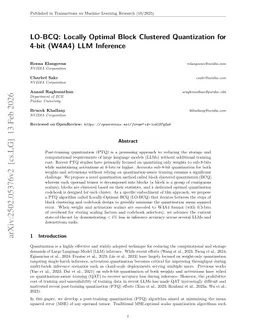 LO-BCQ: Block Clustered Quantization for 4-bit (W4A4) LLM Inference