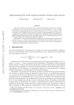Approximating the total variation distance between spin systems
