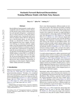 Stochastic Forward-Backward Deconvolution: Training Diffusion Models with Finite Noisy Datasets