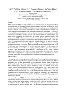 DCENWCNet: A Deep CNN Ensemble Network for White Blood Cell Classification with LIME-Based Explainability