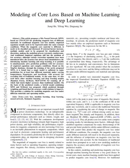 Modeling of Core Loss Based on Machine Learning and Deep Learning