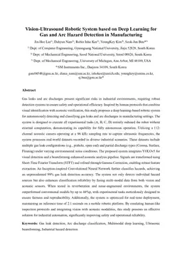 Vision-Ultrasound Robotic System based on Deep Learning for Gas and Arc Hazard Detection in Manufacturing