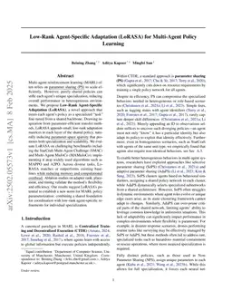 Low-Rank Agent-Specific Adaptation (LoRASA) for Multi-Agent Policy Learning