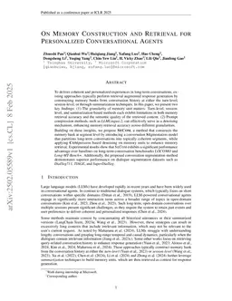 On Memory Construction and Retrieval for Personalized Conversational Agents