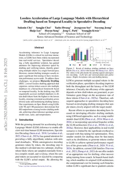 Lossless Acceleration of Large Language Models with Hierarchical Drafting based on Temporal Locality in Speculative Decoding