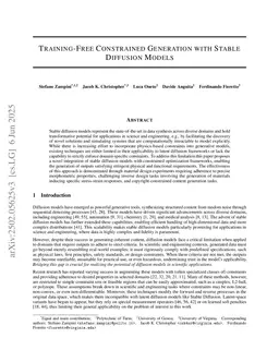 Training-Free Constrained Generation With Stable Diffusion Models