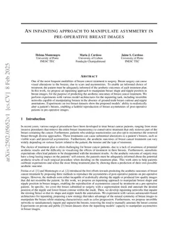 An inpainting approach to manipulate asymmetry in pre-operative breast images