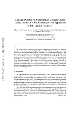 Managing Geological Uncertainty in Critical Mineral Supply Chains: A POMDP Approach with Application to U.S. Lithium Resources