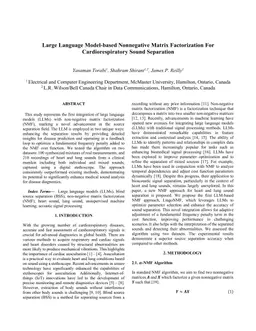 Large Language Model-based Nonnegative Matrix Factorization For Cardiorespiratory Sound Separation