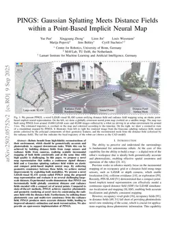 PINGS: Gaussian Splatting Meets Distance Fields within a Point-Based Implicit Neural Map