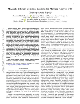 MADAR: Efficient Continual Learning for Malware Analysis with Distribution-Aware Replay