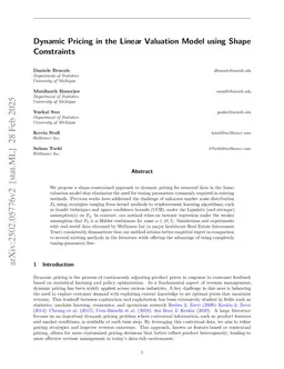 Dynamic Pricing in the Linear Valuation Model using Shape Constraints
