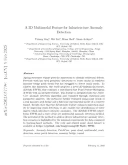 A 3D Multimodal Feature for Infrastructure Anomaly Detection