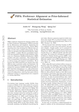 PIPA: Preference Alignment as Prior-Informed Statistical Estimation