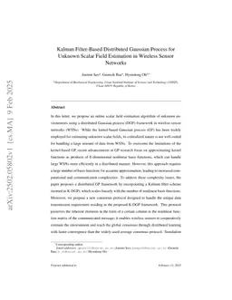 Kalman Filter-Based Distributed Gaussian Process for Unknown Scalar Field Estimation in Wireless Sensor Networks