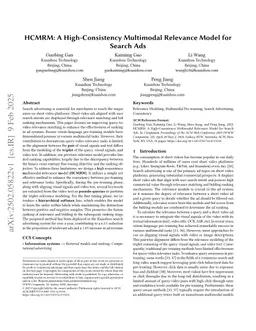 HCMRM: A High-Consistency Multimodal Relevance Model for Search Ads