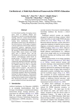 Uni-Retrieval: A Multi-Style Retrieval Framework for STEM's Education