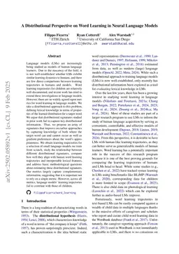 A Distributional Perspective on Word Learning in Neural Language Models