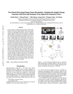 Fast Omni-Directional Image Super-Resolution: Adapting the Implicit Image Function with Pixel and Semantic-Wise Spherical Geometric Priors